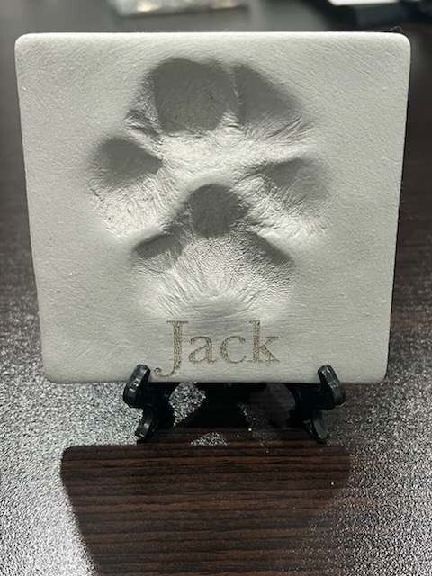 Clay paw print